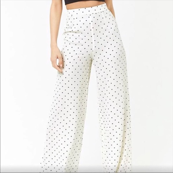 polka dot high waisted pants